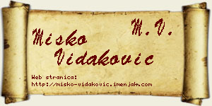 Miško Vidaković vizit kartica